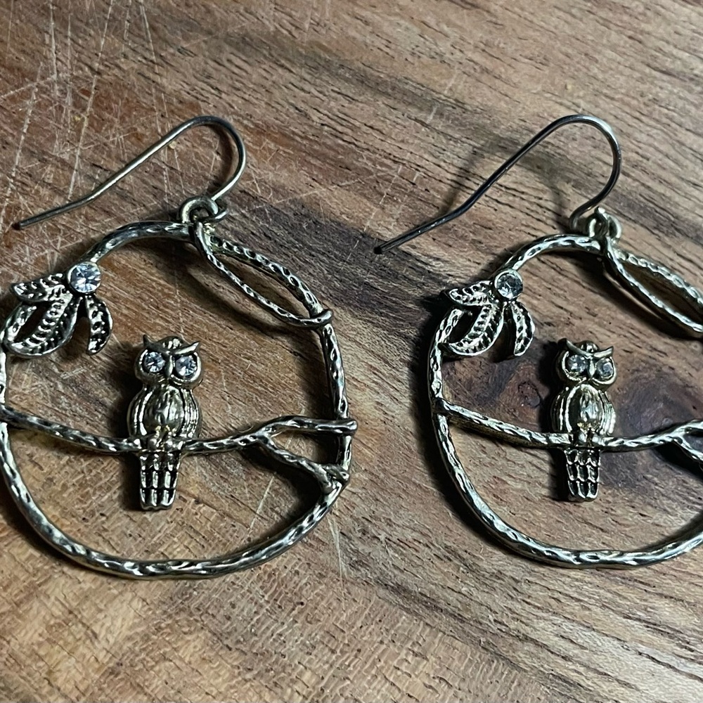 Vtg Owl Earrings